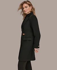 Donna Karan New York Women's Buttoned Notch Collared Coat