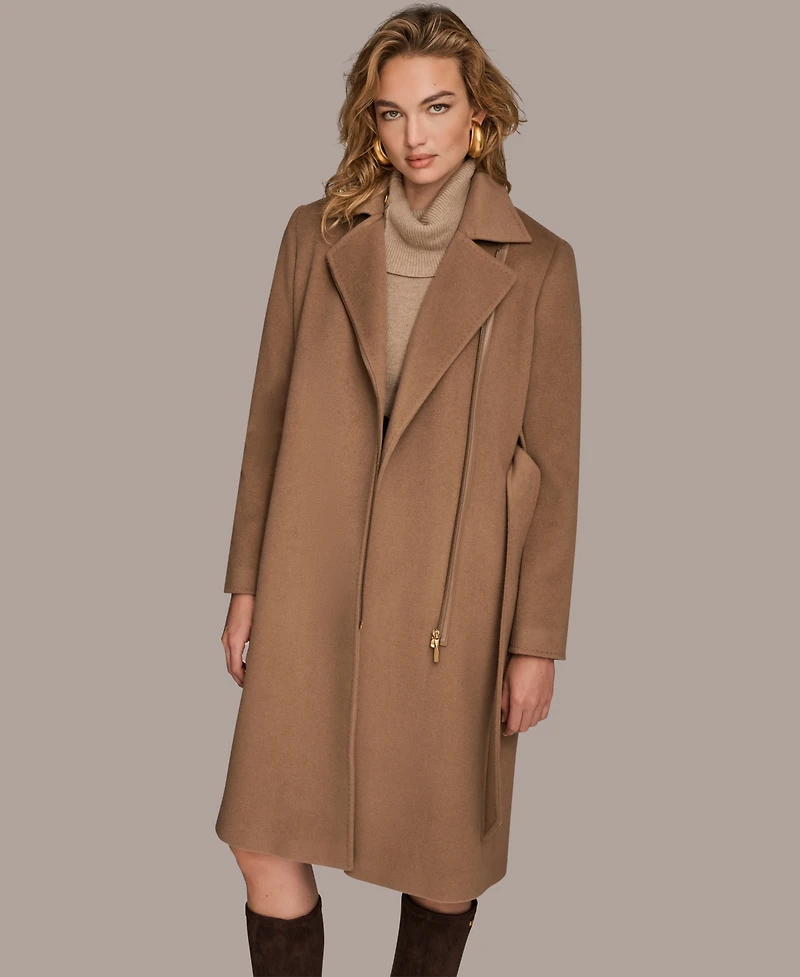 Donna Karan New York Women's Notch Collared Belted Coat