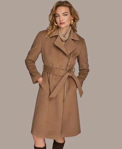 Donna Karan New York Women's Notch Collared Belted Coat