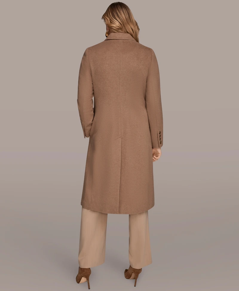 Donna Karan New York Women's Single-Breasted Stitch Trimmed Coat