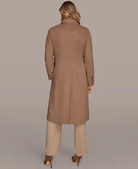 Donna Karan New York Women's Single-Breasted Stitch Trimmed Coat