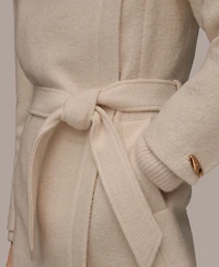 Donna Karan New York Women's Wing Collar Belted Coat