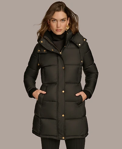 Donna Karan New York Women's Hooded Puffer Coat
