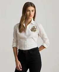 Lauren Ralph Lauren Womens Logo Detail Point Collar Shirt P Xs Xxl