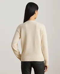 Lauren Ralph Women's Embroidered Crewneck Knit Sweater