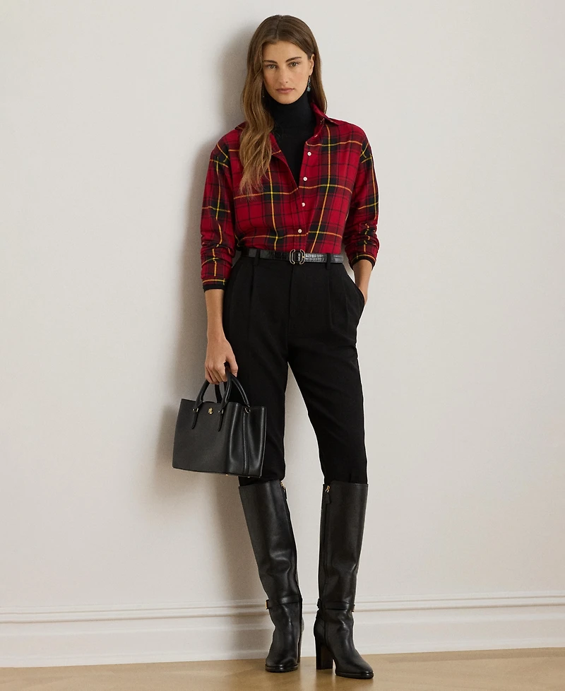 Lauren Ralph Women's Relaxed Fit Checked Plaid Shirt