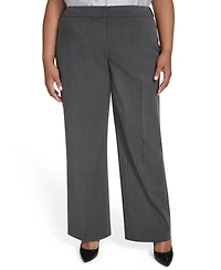 Calvin Klein Plus Pinstriped Mid Rise Pants