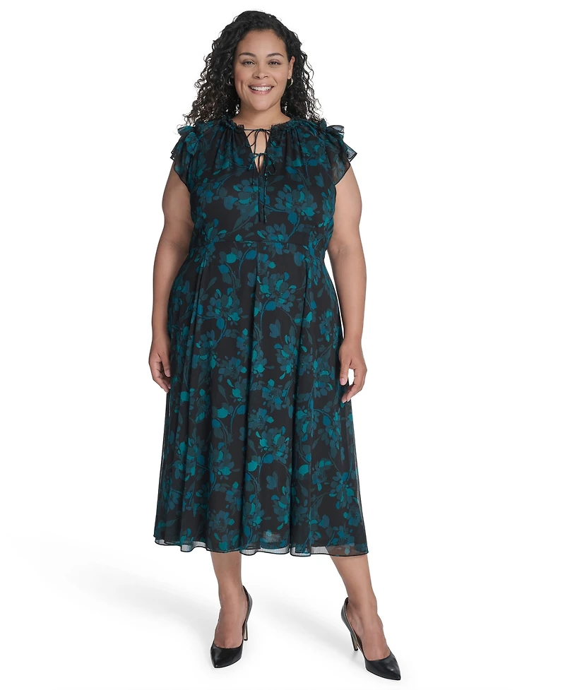 Tommy Hilfiger Plus Long Sleeve Midi Dress