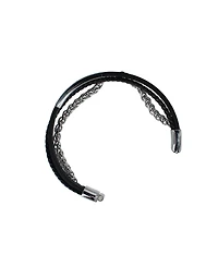 Trafalgar Zaid Metal and Leather Triple Strand Secure Clasp Bracelet