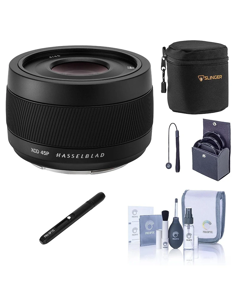 Hasselblad Xcd 45mm f/4 P Lens, Bundle with Soft Lens Case, 62mm Filter Kit, Pen Lens Cleaner, Lens Cap Tether and Cleaning Kit