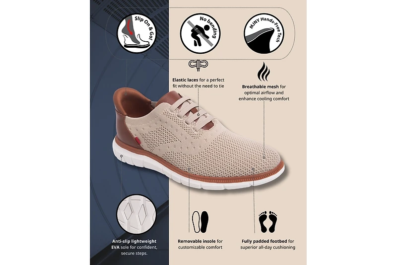 Marc Joseph New York Men's Charles Ave Hands-Free Slip On Technology Lightweight Mesh Oxfords