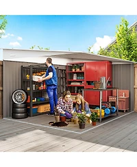 Outsunny 11' x 9' Metal Outdoor Storage Shed with Lockable Doors,