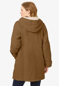 Woman Within Women's Short Hooded Berber Fleece Jacket