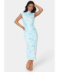 Bebe Women's Jersey Mock Neck Maxi Dress