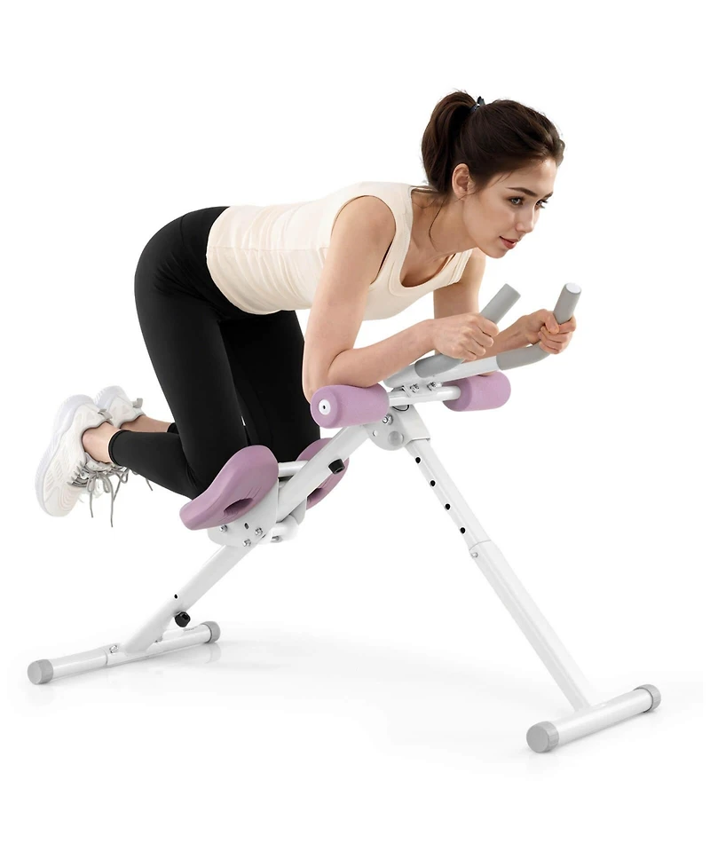 Adjustable Abdominal Trainer with Elbow Support Knee Protection and Lcd Monitor
