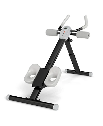 Adjustable Abdominal Trainer with Elbow Support Knee Protection and Lcd Monitor