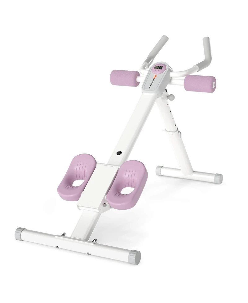 Adjustable Abdominal Trainer with Elbow Support Knee Protection and Lcd Monitor