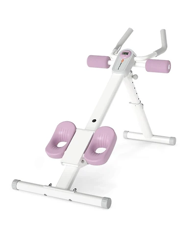 Adjustable Abdominal Trainer with Elbow Support Knee Protection and Lcd Monitor