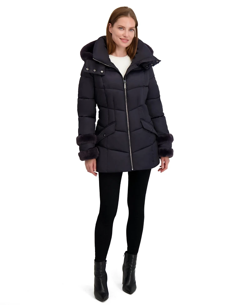 Laundry By Shelli Segal Women's Sega Belted Puffer Coat