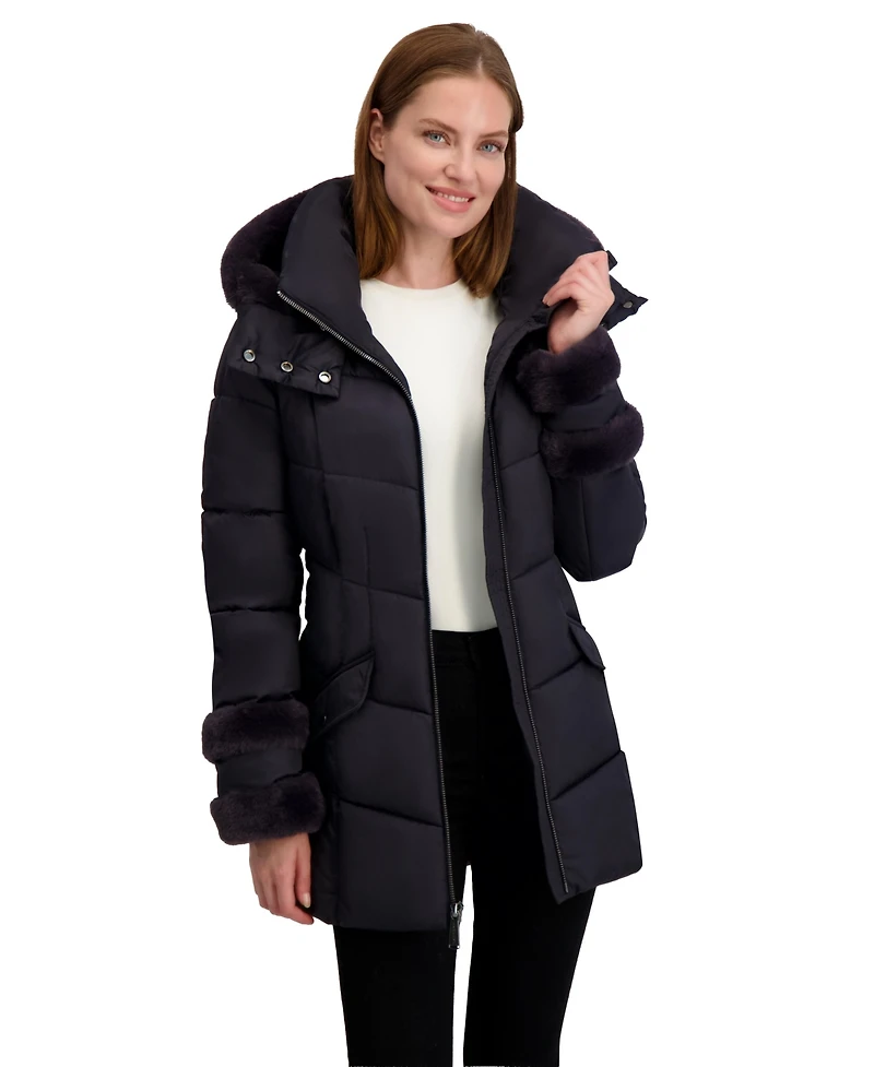 Laundry By Shelli Segal Women's Sega Belted Puffer Coat