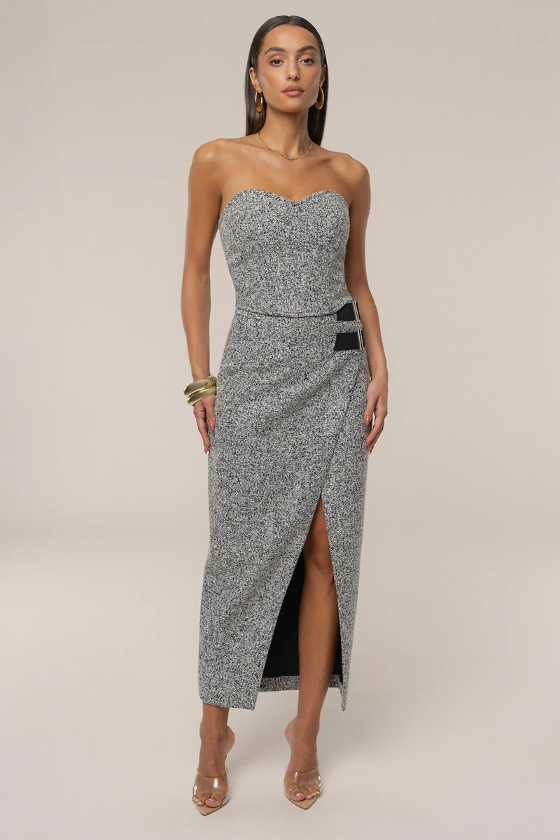Jluxlabel Women's Gisele Tweed Slit Skirt