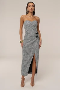 Jluxlabel Women's Gisele Tweed Slit Skirt