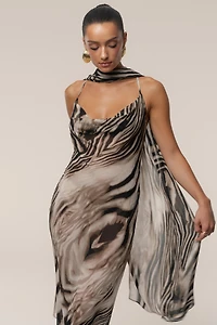 Jluxlabel Zebra Print Infinite Journey Maxi Dress