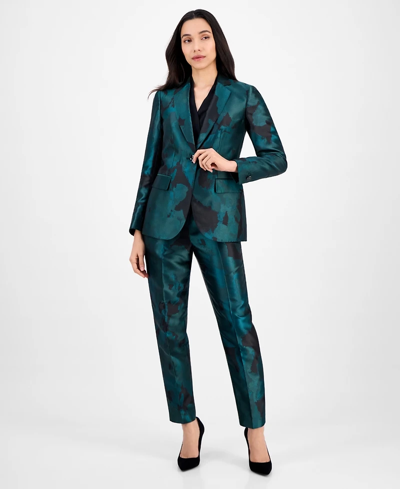 Anne Klein Women's Jacquard Single-Button-Front Blazer
