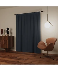 Sun Zero Parsons Herringbone Magnetic Closure 100% Blackout Rod Pocket Curtain Panel Pair