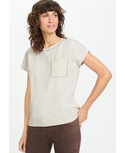 Olsen Women's T-Shirt with Stud Detail