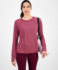Id Ideology Women's Metallic Raglan-Sleeve Top, Created for Macy's