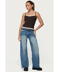 Edikted Women's Adriel Contrast Lacey Tank Top
