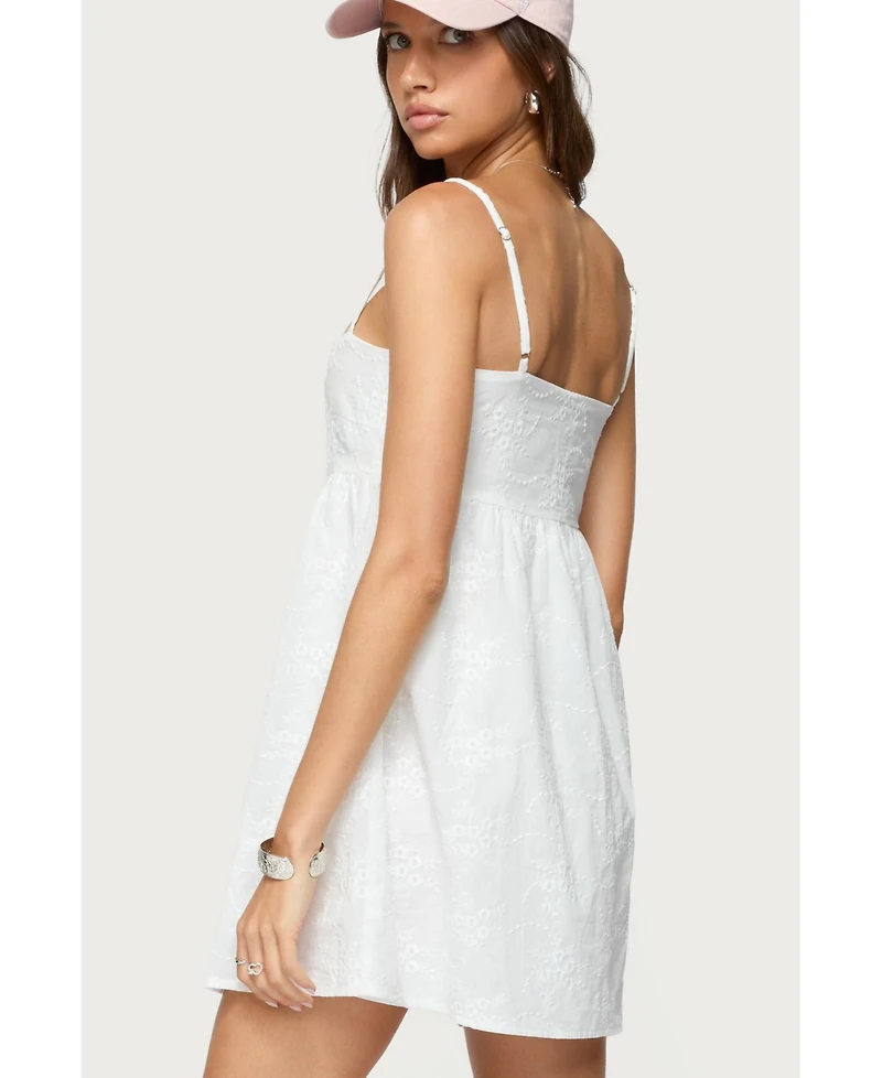 Edikted Women's Winifred Eyelet Babydoll Mini Dress