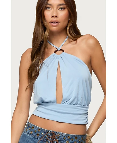 Edikted Women's Khalia Backless Cut Out Halter Top