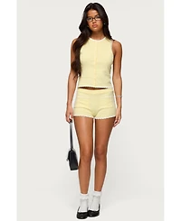 Edikted Womens Leila Scalloped Knit Tank Top