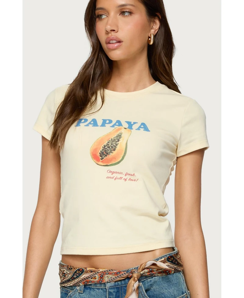 Edikted Womens Papaya T Shirt