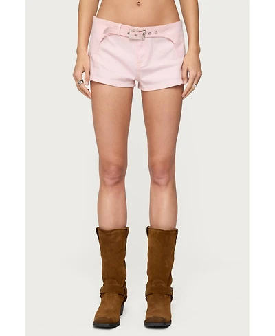 Edikted Womens Vicco Belt Detail Shorts