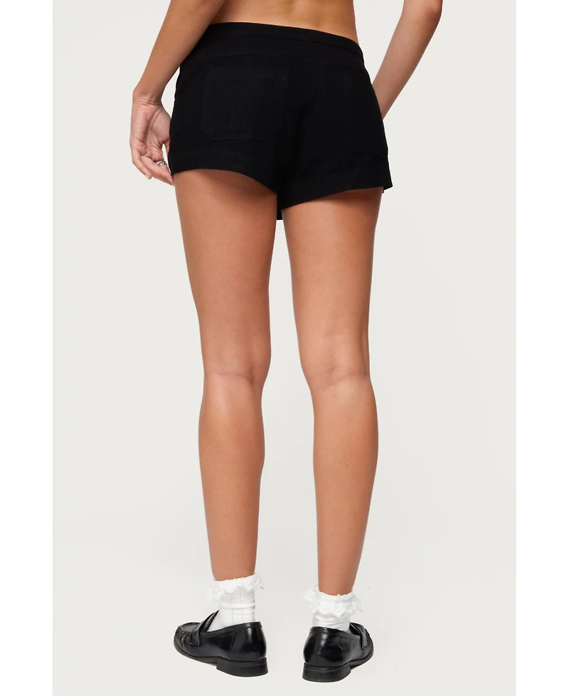 Edikted Women's Hollis Linen Look Shorts