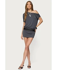 Edikted Womens Sevie Off Shoulder Mini Dress