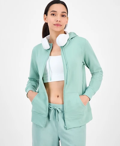 Id Ideology Women's Relaxed Zip-Front Long-Sleeve Fleece Hoodie