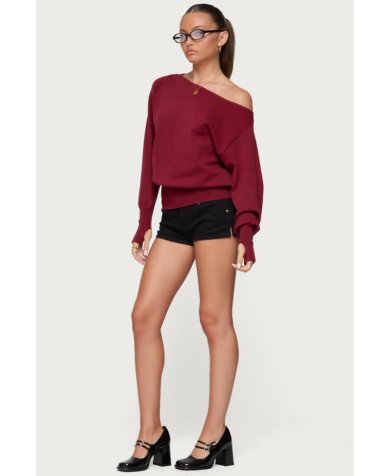 Edikted Women's Jagger Low Rise Denim Shorts