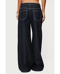Edikted Women's Karah Belt Low Rise Jeans
