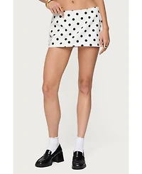 Edikted Womens Noreen Polka Dot Mini Skort