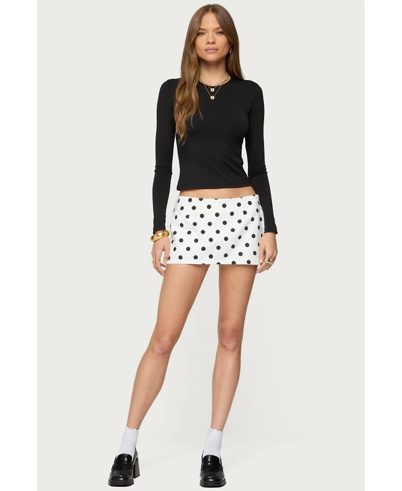 Edikted Womens Noreen Polka Dot Mini Skort
