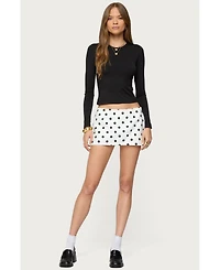 Edikted Womens Noreen Polka Dot Mini Skort