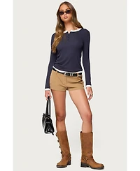 Edikted Women's Kyler Corduroy Micro Shorts