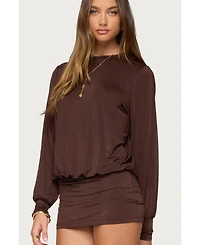 Edikted Women's Guilia Backless Long Sleeve Romper