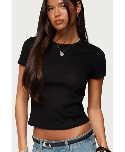 Edikted Women's Nikkey Semi Sheer T Shirt