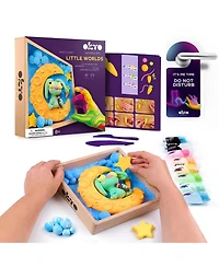 Wise Elk Okto Little Worlds - Bunny on the Moon - Foam Air-Dry Clay Wooden Art Kit (8.3" Square)