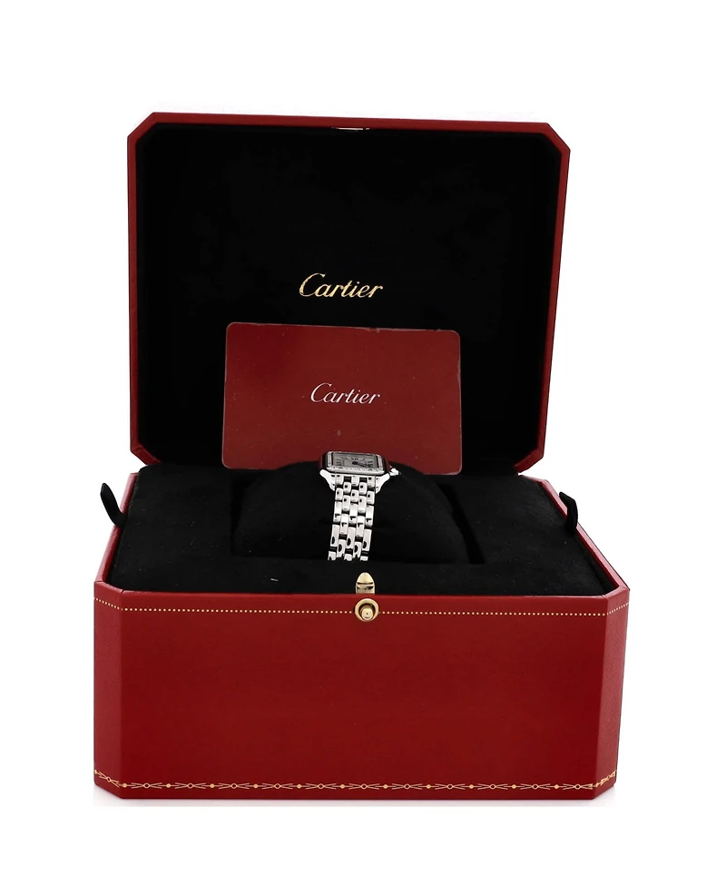 Pre-Owned Cartier Panthere de Cartier Quartz Watch in White Gold with Diamond Bezel 22mm